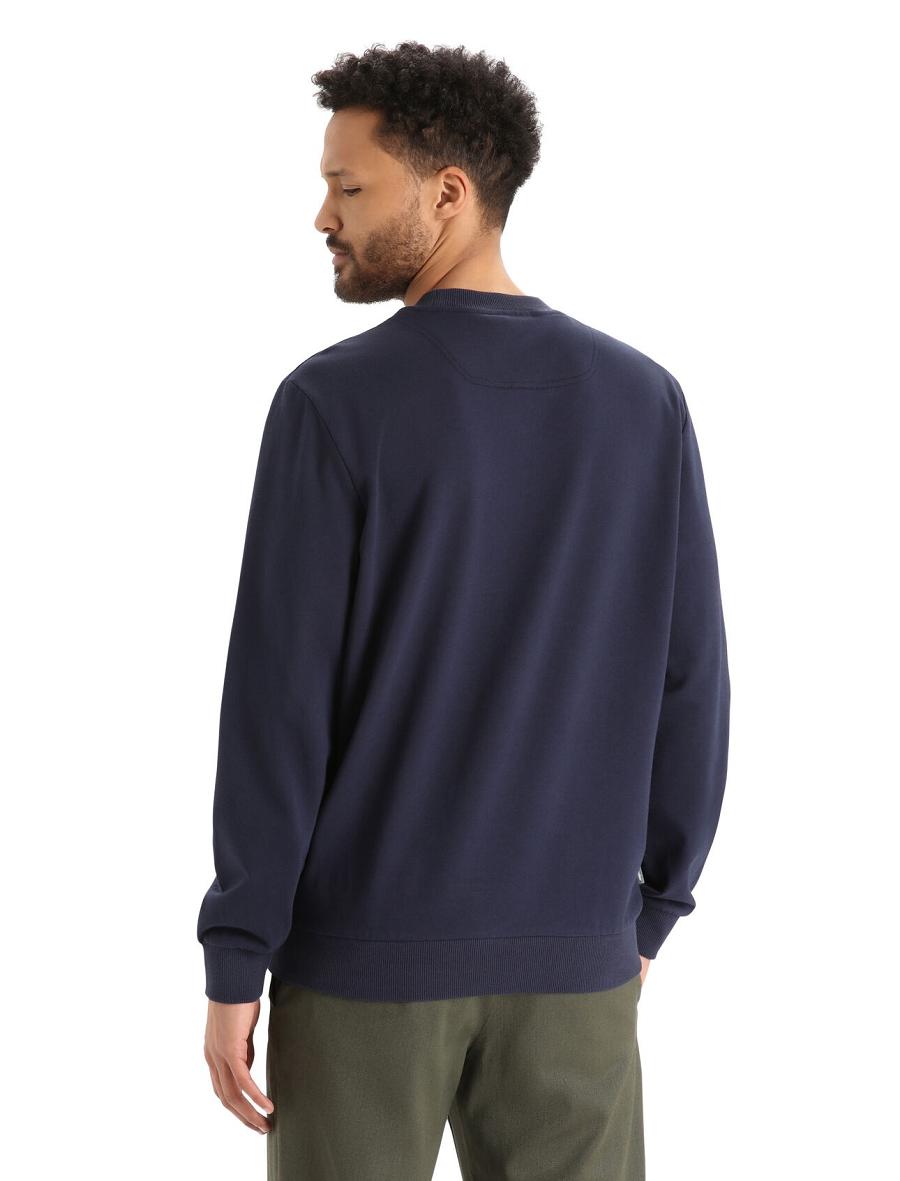 Sweat À Capuche Icebreaker Merino Central II Long Sleeve Sweatshirt Homme Bleu Marine | FR 1275GSOL